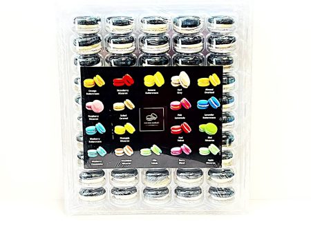 50 Pack White Chocolate and Blackberry French Macaron Value Pack on Sale