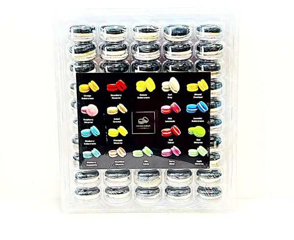 50 Pack White Chocolate and Blackberry French Macaron Value Pack on Sale