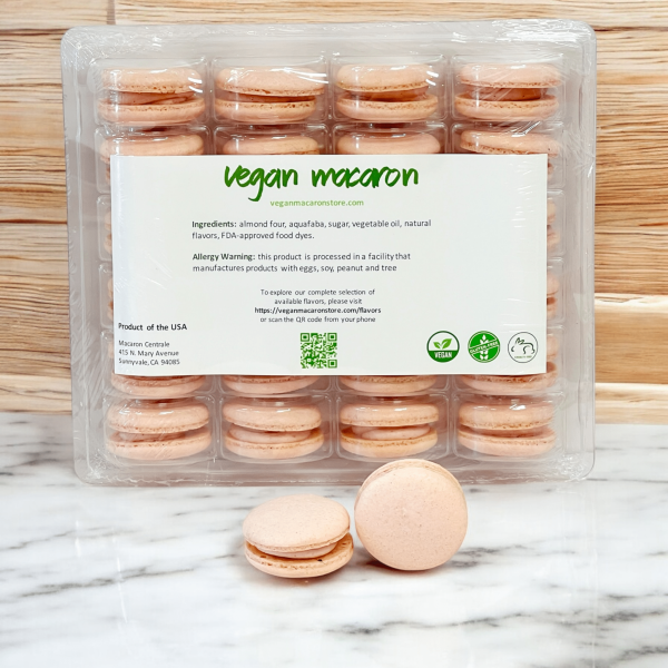 All Natural Strawberry Vegan French Macarons | Available in 24 & 48 Pack For Cheap