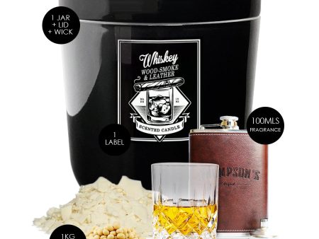 Whiskey Wood-Smoke & Leather Soy Wax Candle Making Kit Sale