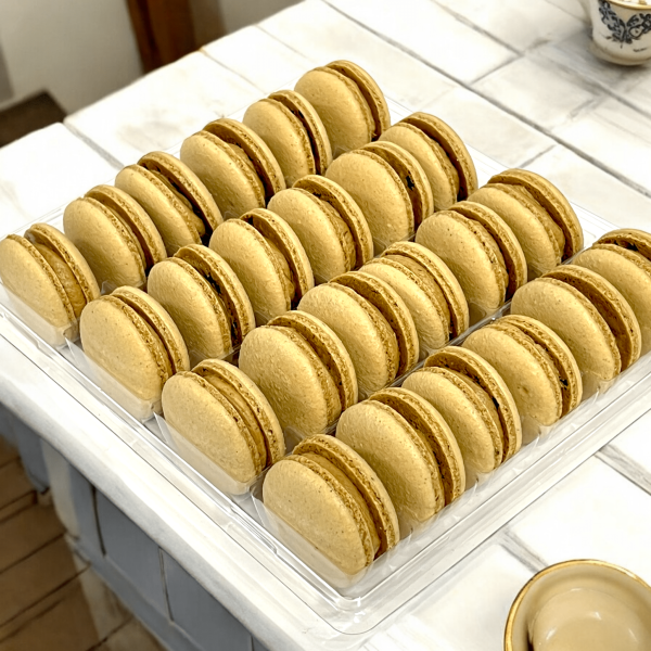 All Natural Thai Coffee (Oliang) Vegan French Macarons | Available in 24 & 48 Pack Supply