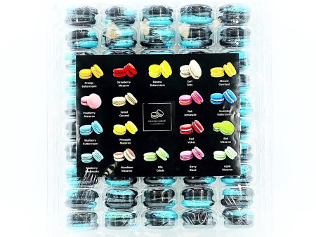 50 Pack Blueberry Licorice French Macaron Value Pack Supply