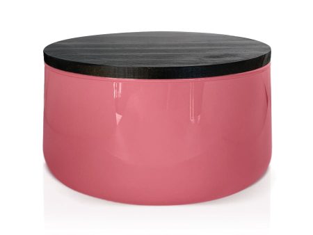 Pink Glass Candle Bowl with Black Wooden Lid 350ml Discount