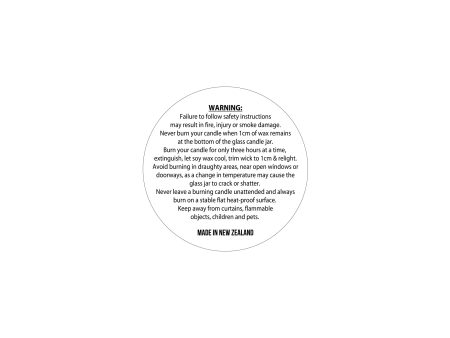 Candle Warning Label 3.2cm Dia on Sale