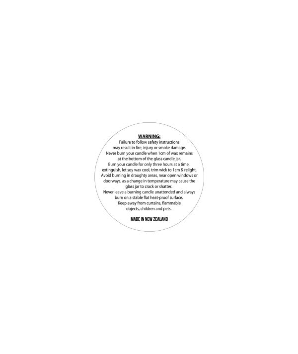 Candle Warning Label 3.2cm Dia on Sale