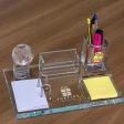 Personalised Crystal Desk Organiser with Sticky Notes Cheap