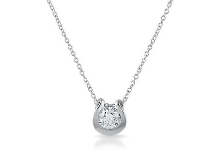 0.50 Carat CZ Horseshoe Solitaire Necklace Online