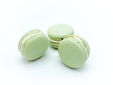 6 Pack light green macarons | apple white chocolate buttercream macaron. on Sale