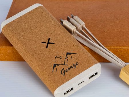 Personalised 10000mAh,37W Power Bank with Cork Finishing Supply