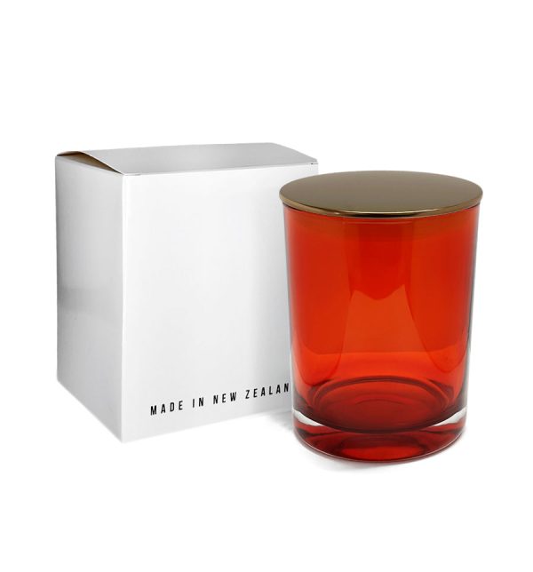 Vogue Tumbler - Red Jar with Bronze Metal Lid 250ml For Cheap