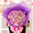 White Roses and Pink Baby s Breath Bouquet Online Sale