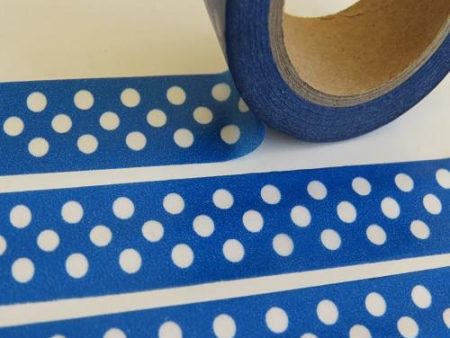 Blue & White Polka Dot Washi Tape - Clearance Sale Online