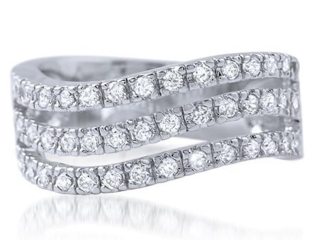 1.45 CTW Wave Design Silver CZ Fashion Ring Online Sale