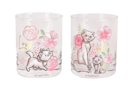 Disney Set of 2 Marie Glass - I Love You on Sale