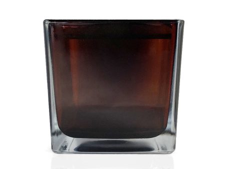 Amber Square Glass Candle Jar 250ml Cheap