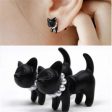 Black Cat Kitten Lady Ear Stud Earring Discount