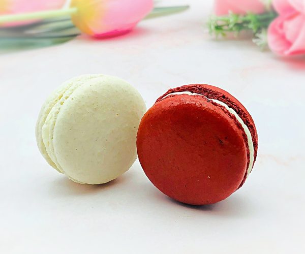 6 Vanilla & Red Velvet Macarons Value Pack Sale