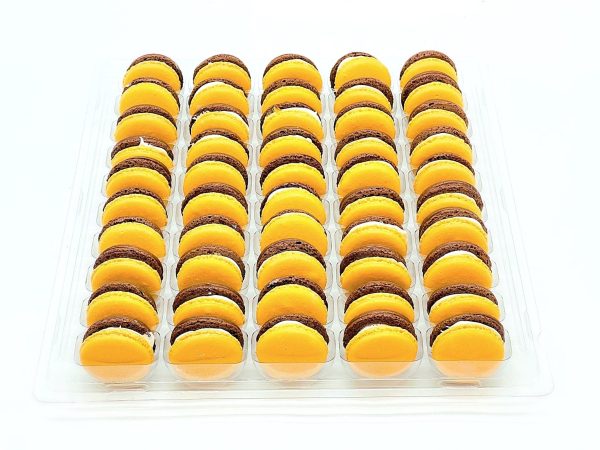 50 Pack White Chocolate Papaya French Macaron Value Pack Online Sale