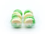 6 Pack green tea latte macarons | Perfect for your next celebratory event. For Sale