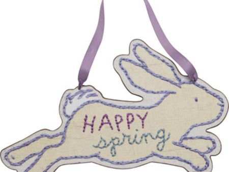 14  Easter Bunny Happy Spring Printed Sign on Sale