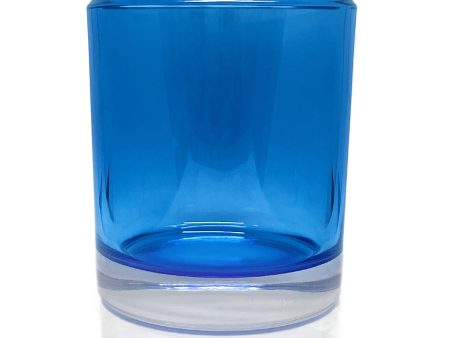 Blue Bevel Edge with Thick Base Candle Jar - 300mls Supply