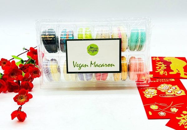 Surprise Me! 12 Pack Vegan French Macarons Set | , Dairy Free | 12 Different Flavors of Fun! For Sale