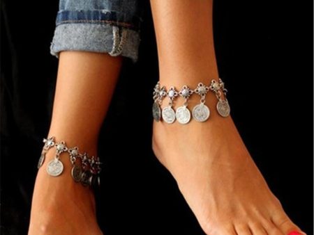 Barefoot Foot  Ankle Anklet Bracelet Coin Jewelry Coin Charms Fashion