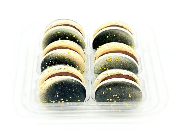 6 Pack Dark Chocolate Milk Jam French Macarons on Sale