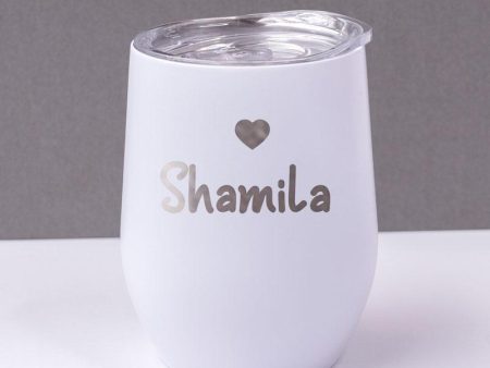 Personalised White Round Bottomed Tumbler Hot on Sale