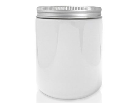 White Pharmacist Glass Jar with Silver Lid 200ml Online Sale