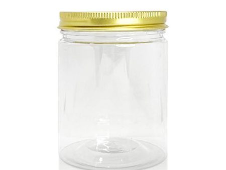 200ml Plastic Jar with Gold Lid Fashion