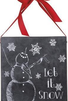 12  Box Sign Primitives by Kathy Christmas Let it Snow Snowman Discount