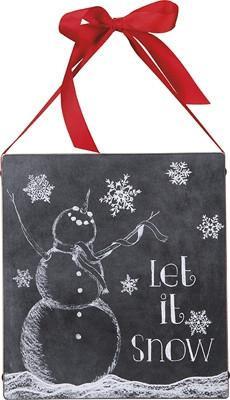 12  Box Sign Primitives by Kathy Christmas Let it Snow Snowman Discount