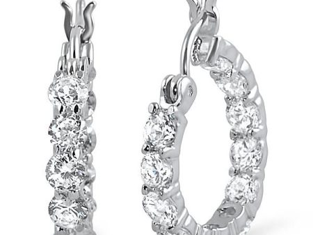 1.32 Carat Simulated Diamond Small Hoop Earrings For Cheap