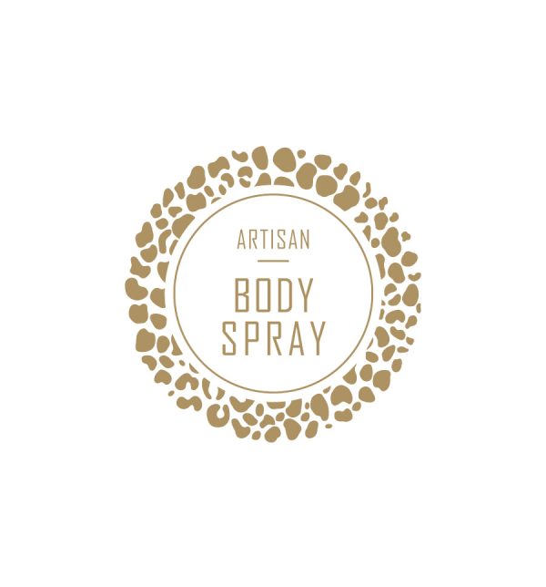 25. Artisan Body Spray Label 4.2cm Dia - Transparent with Gold Shiny Foil For Cheap