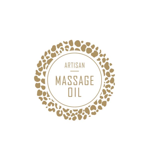 26. Artisan Massage Oil Label 4.2cm Dia - Transparent with Gold Shiny Foil Online now