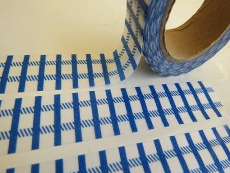 Blue Checked Stripe Washi Masking Tape - Clearance Online now