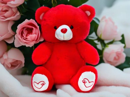 Soft Red Plush Teddy Bear - 50cm on Sale