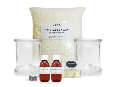 Pourable Soy Massage Candle Kit (2 Candles) For Discount