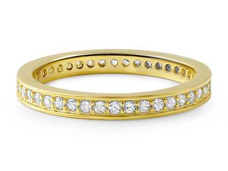 0.65 CTW Gold Tone CZ Eternity Band For Sale