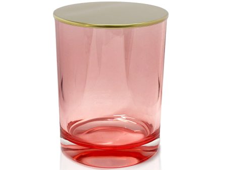 Vogue Tumbler - Pink Jar with Gold Metal Lid 250ml For Cheap