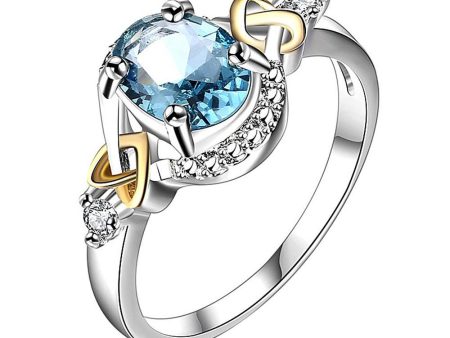 Alloy Engagement Ring with Crystal on Sale