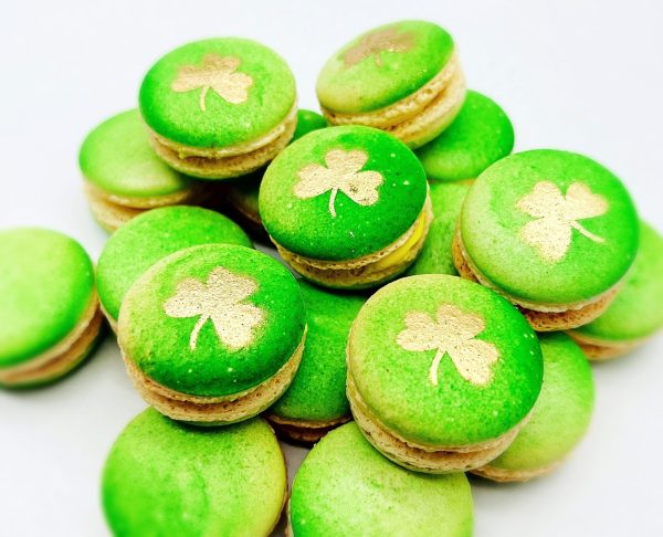 Golden Shamrock Banana Apple Ganache French Macaron Set | Perfect for upcoming St. Patrick s Day Celebration For Discount