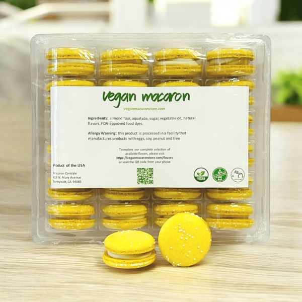 All Natural Creamy Pineapple Vegan French Macarons | Available in 24 & 48 Pack Fashion