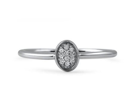 0.10 Carat Petite Silver CZ Fashion Ring For Cheap