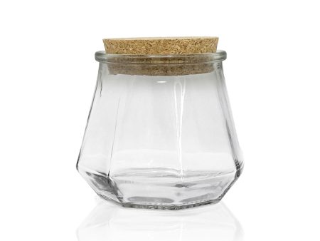 Octagonal Clear Glass Candle Jar with Cork - 140ml Supply