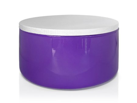 Purple Glass Candle Bowl with White Wooden Lid 350ml For Discount