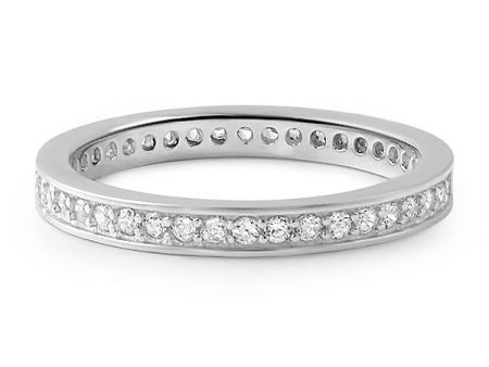 0.65 CTW Sterling Silver CZ Eternity Band on Sale