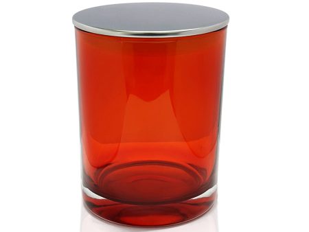 Vogue Tumbler - Red Jar with Silver Metal Lid 250ml Online now