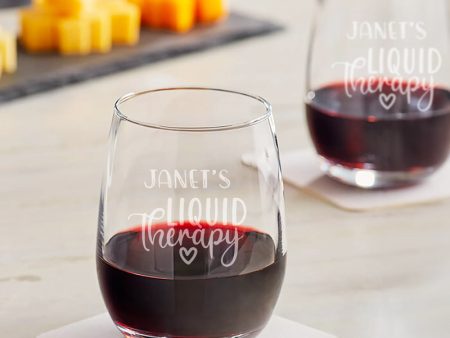 Set of Two Personalised Stemless Wine Glass Discount